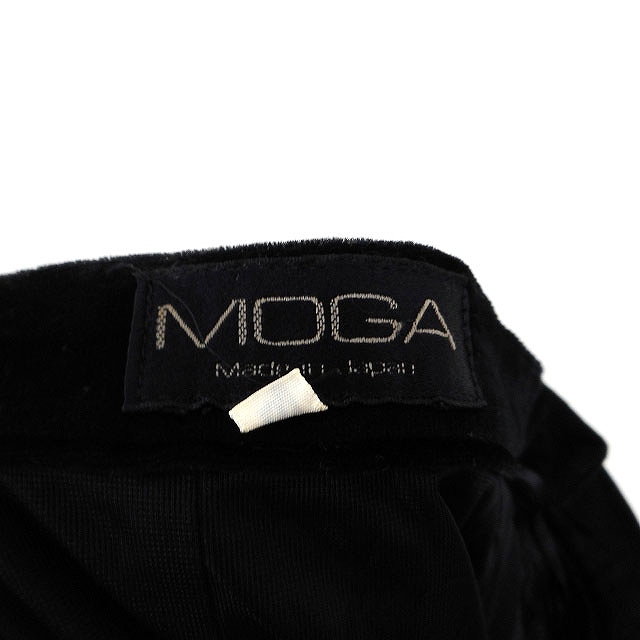  Moga MOGA A line skirt long velour plain simple frill M black black /HT1 lady's 