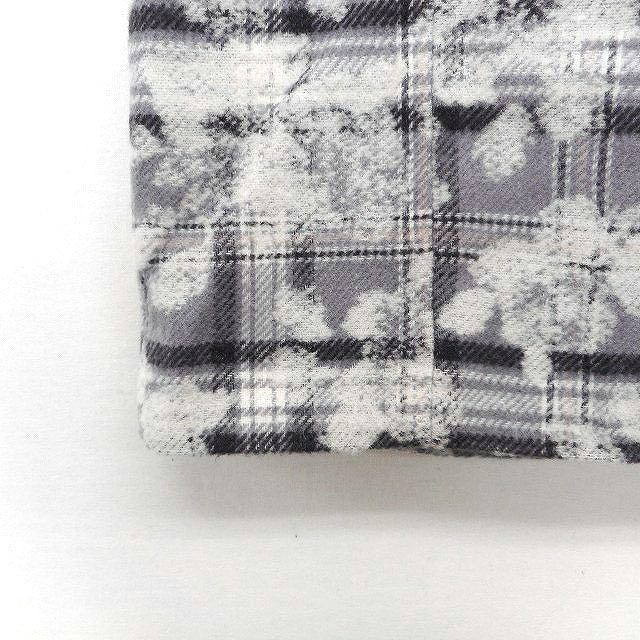  Jill Stuart JILL STUART trapezoid skirt Mini knees on knitted check floral print large pattern wool .S gray ash /HT5 lady's 