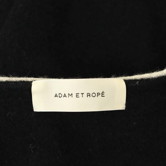 アダムエロペ Adam et Rope' パイピングロングワンピース マキシ丈 長袖 ニット Vネック F 黒 ブラック /MI ■OS レディース_画像3