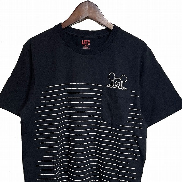 ユニクロ UNIQLO Tシャツ ディズニー ミッキー コラボ 半袖 ラウンド プルオーバー ? ブラック 黒 /AG メンズ_画像3