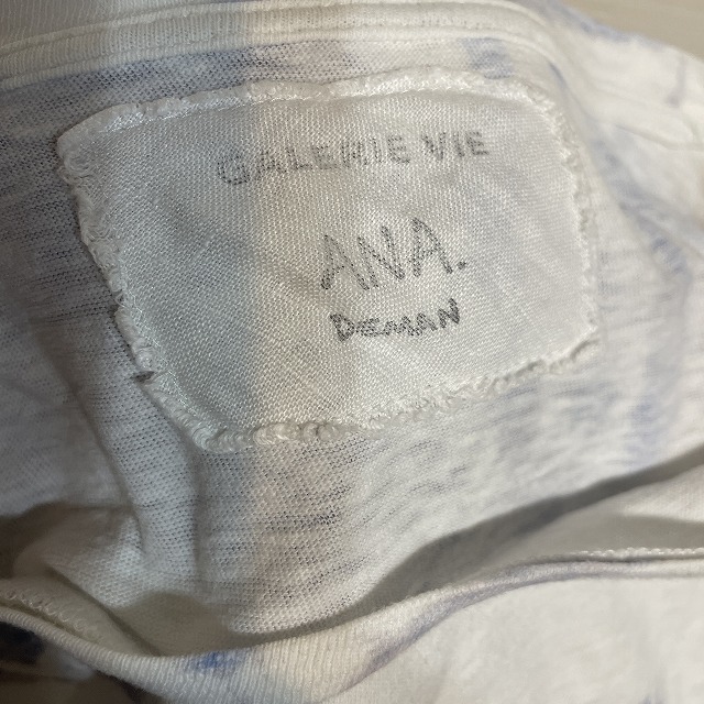 ギャルリーヴィー GALERIE VIE トゥモローランド ANA DEMAN Tシャツ ラウンドネック プルオーバー 半袖 S 総柄 ホワイト 白_画像6