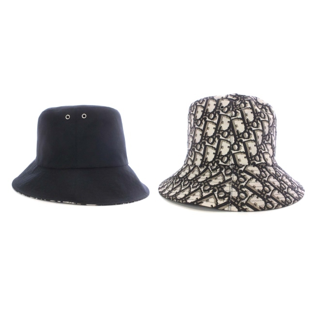 ディオール Dior ディオール オブリーク Teddy-D ボブハット 帽子 バケットハット リバーシブル 56 NOIR 95TDD923A130