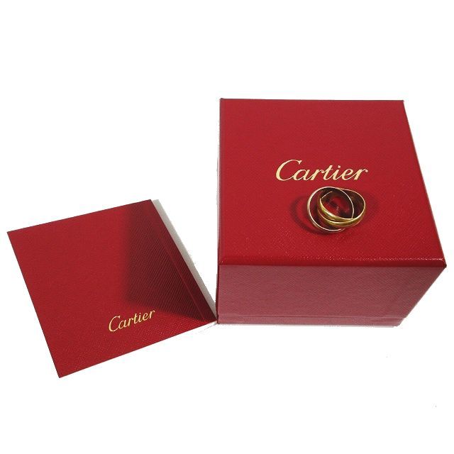 カルティエ Cartier トリニティリング 指輪 K18 750 3連 YG イエローゴールド 48 8号 レディース_画像4