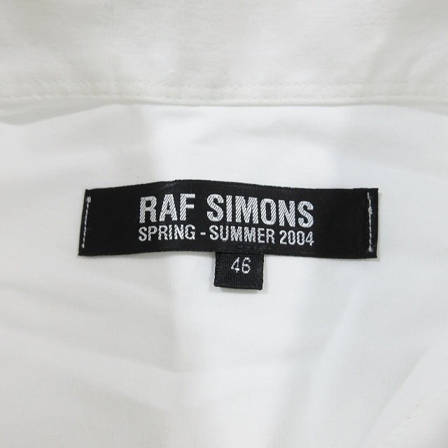 美品 04SS ラフシモンズ RAF SIMONS アーカイブ archive 宗教期 ノースリーブ シャツ ブラウス カットソー 46 白 ホワイト/7▲B9 メンズ レ_画像5