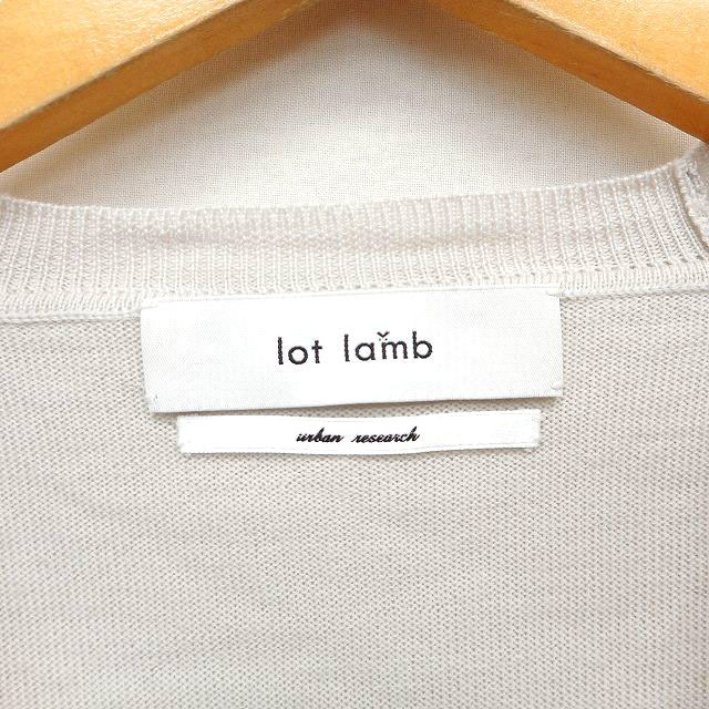 ロットラム lot lamb ニット セーター ウール リブ プランジングネック 長袖 F オフホワイト /NT6 レディース_画像3