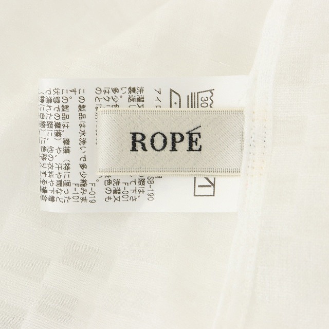 ロペ ROPE 23SS ギャザーパフスリーブブラウス 長袖 38 白 ホワイト /HK ■OS レディース_画像3