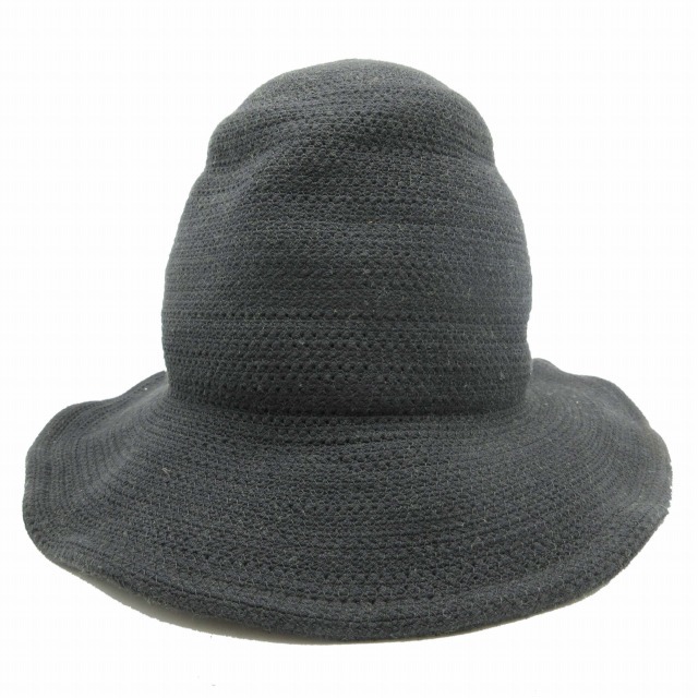 ジャックルコー JACQUES LE CORRE チューリップ ハット 帽子 ワイヤー入り HAT フランス製 黒 ブラック レディース_画像2