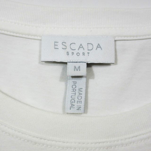  Escada ESCADA SPORT золотая цепь Logo принт футболка cut and sewn короткий рукав вырез лодочкой tops размер M белый reti-