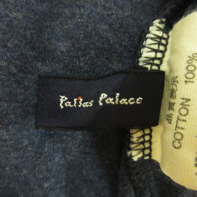 パラスパレス Pallas Palace シャツ カットソー Vネック 半袖 紺 ネイビー 0 約S 1007 レディースの画像4
