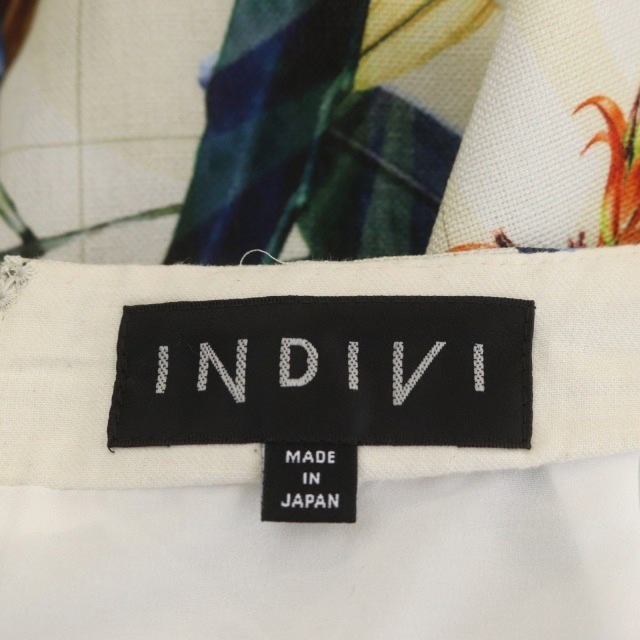 インディヴィ INDIVI ボタニカルイレギュラーヘムスカート フレア ロング 40 マルチカラー /HK ■OS レディース_画像3