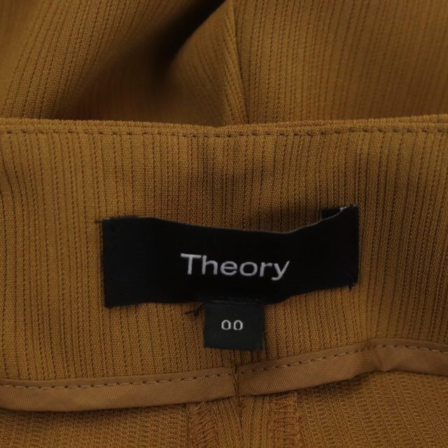 セオリー theory 22SS Admiral Stripe Wide PLT Pant B ストライプ ワイドパンツ タック 00 キャメル /HS ■OS レディース_画像3