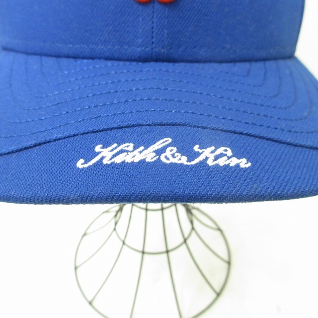 ニューエラ NEW ERA ×Kith キス コラボ ロゴ刺? キャップ 帽子 青 ブルー オレンジ 7 3/8 58.7cm 1016 メンズ_画像5