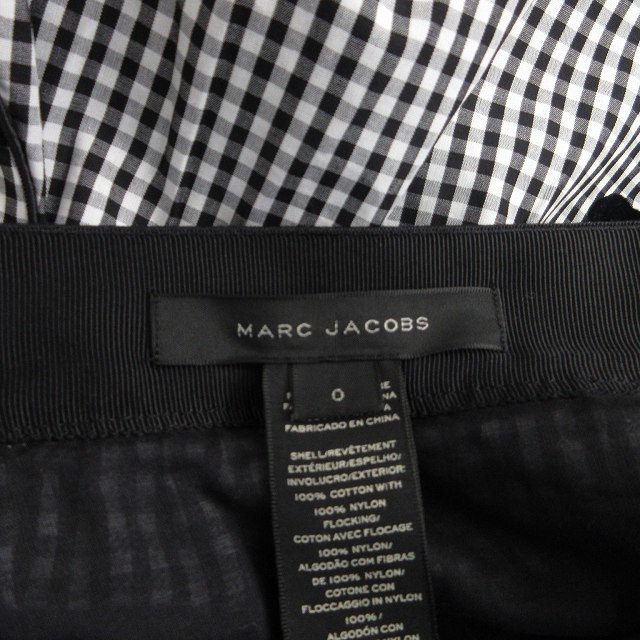 マークジェイコブス MARC JACOBS スカート リボン ギンガムチェック 花柄 ひざ丈 白 黒 ホワイト ブラック 0 S 1020 レディース_画像7