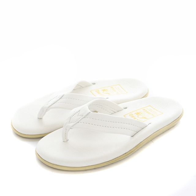  Islay ndo slippers ISLAND SLIPPER sandals tongs leather 5 24cm white white PT202 /YB lady's 