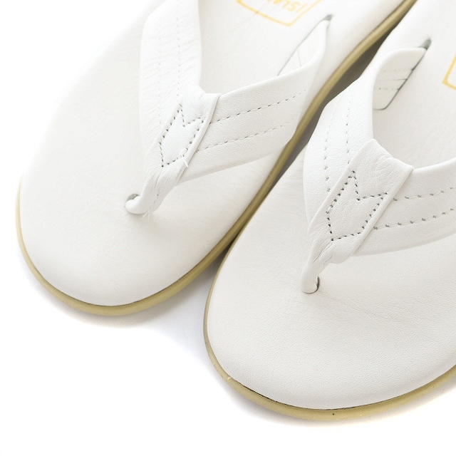  Islay ndo slippers ISLAND SLIPPER sandals tongs leather 5 24cm white white PT202 /YB lady's 
