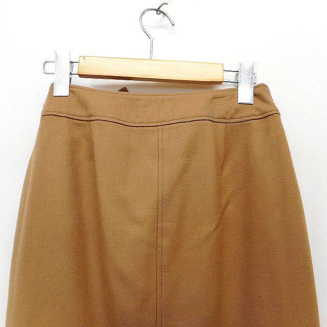 evu-ET VOUS A линия юбка длинный mi утечка длина одноцветный простой лента шерсть шерсть 34 Brown чай /HT3 женский 