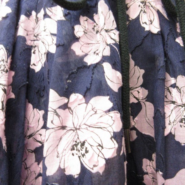 オブリ OBLI 美品 近年 ロングスカート コットン 花柄 紫 パープル M 1018 レディース_画像7