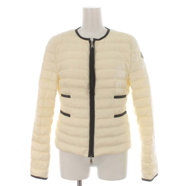 モンクレール MONCLER LONGUE SAISON 20SS BAILLET ダウンジャケット ノーカラー ショート丈 ライン アウター 1 M アイボリー