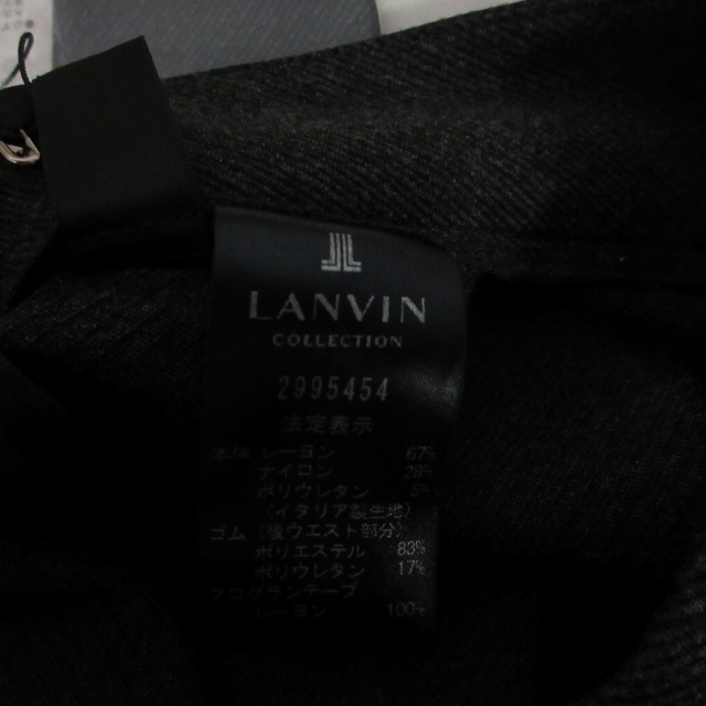 ランバン LANVIN 近年 タグ付 サイドジップ スラックス イージーパンツ ウエストゴム グレー40 約?-L 1023 レディース_画像3