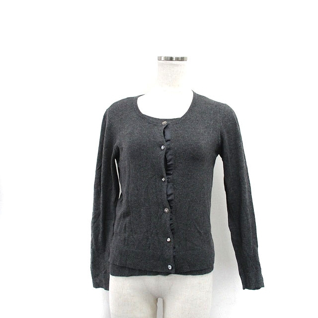  Queens Court QUEENS COURT ensemble knitted knitted short sleeves cardigan simple 2 charcoal gray /KT34 lady's 