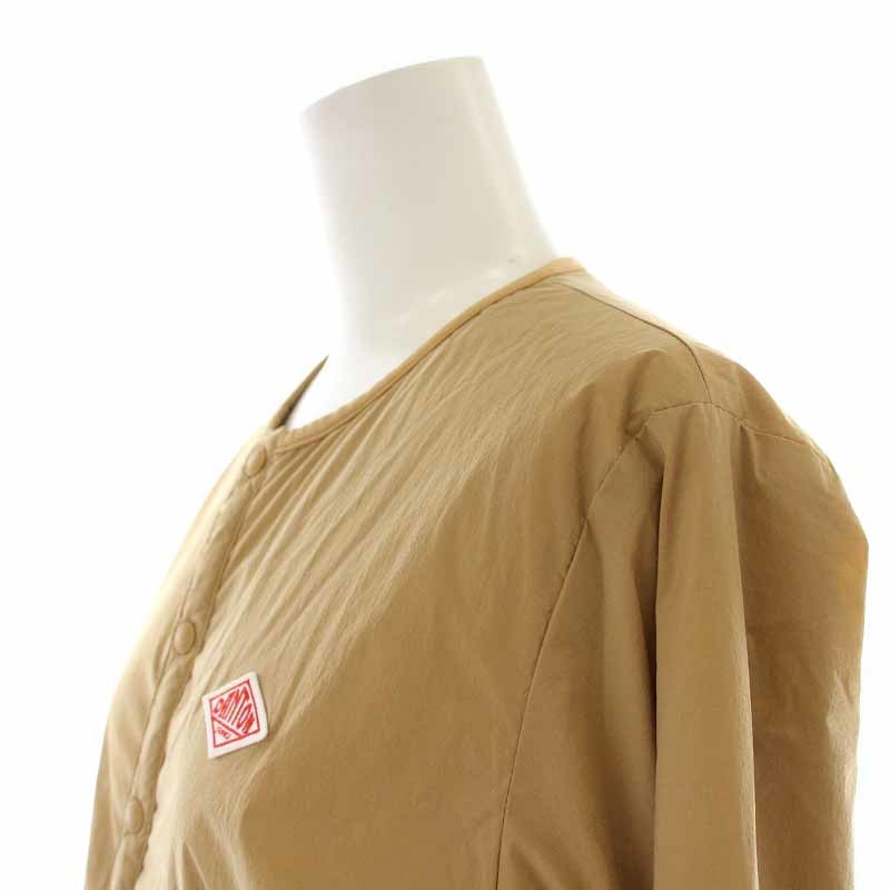 ダントン DANTON 20SS INSULATION JACKET ノーカラージャケット 中綿ジャケット 34 XS 茶 ブラウン JD-8878 /YI49 レディース_画像5