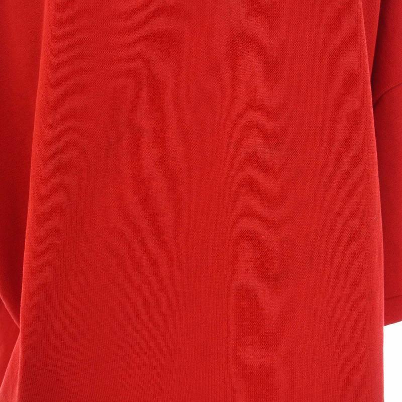 エンフォルド ENFOLD 20SS ウォッシャブルコットン ニットTシャツ カットソー 半袖 コットン100％ 38 M 赤 レッド /KH レディース_画像7