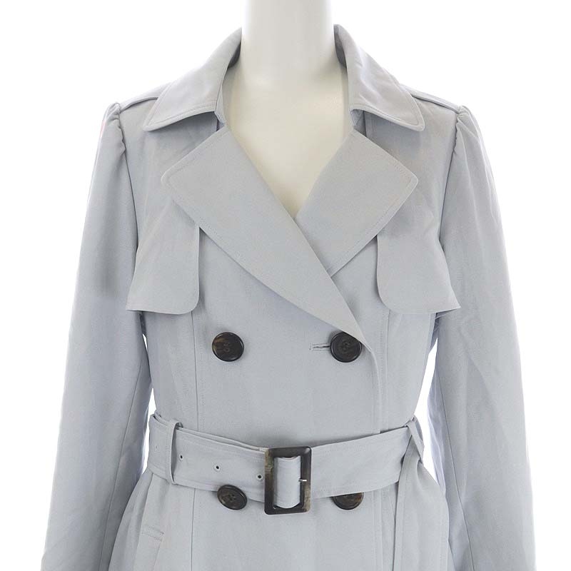 li Land chu-ruRirandture Basic trench coat spring coat long belt attaching 1 sax blue /MI #OS lady's 