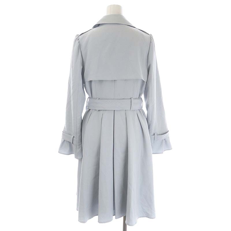 li Land chu-ruRirandture Basic trench coat spring coat long belt attaching 1 sax blue /MI #OS lady's 