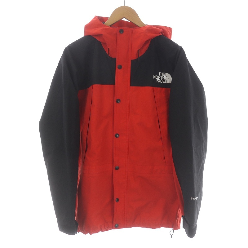 THE NORTH FACE GORE-TEX Mountain Light Jaket パーカ ジップアップ ハイネック フード 切替 ロゴ ナイロン M 赤 黒 NP11834 /SI12