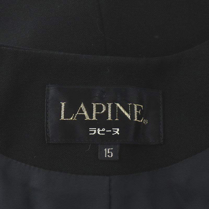 ラピーヌ LAPINE ブラックフォーマル 喪服 セットアップ 上下 ジャケット ワンピース 半袖 ミモレ ロング 15 XL 黒_画像8