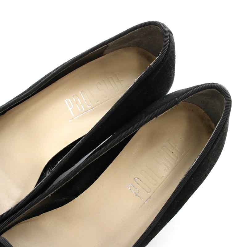  Pool Side POOLSIDE pumps suede po Inte dotu heel biju- equipment ornament 22.0cm black black /NW7 #OF lady's 