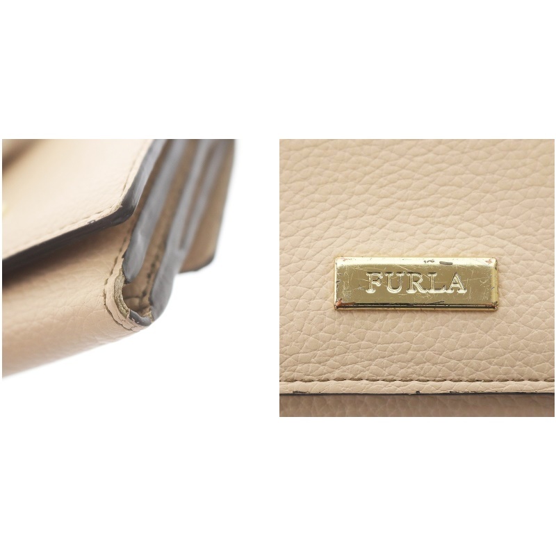 フルラ FURLA CLASSIC S TRI-FOLD 三つ折り財布 レザー ロゴ ピンクベージュ PS82 B30 /WM レディース_画像9