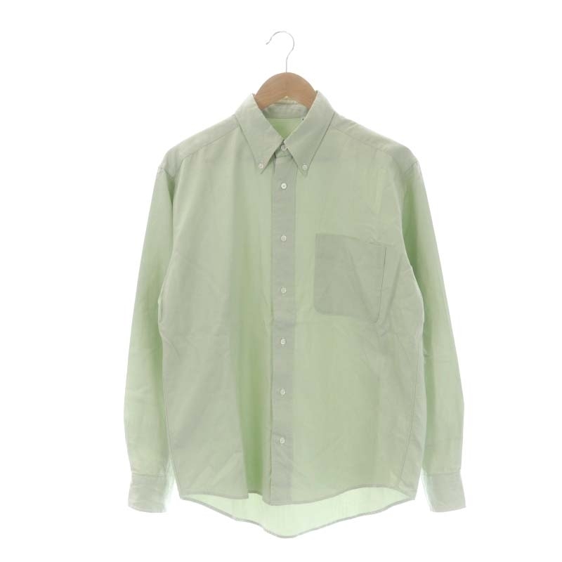 キャプテン サンシャイン 23SS Relaxed Polocollar Shirt ボタンダウンシャツ 長袖 コットン 36 緑 グリーン /MF ■OS メンズ