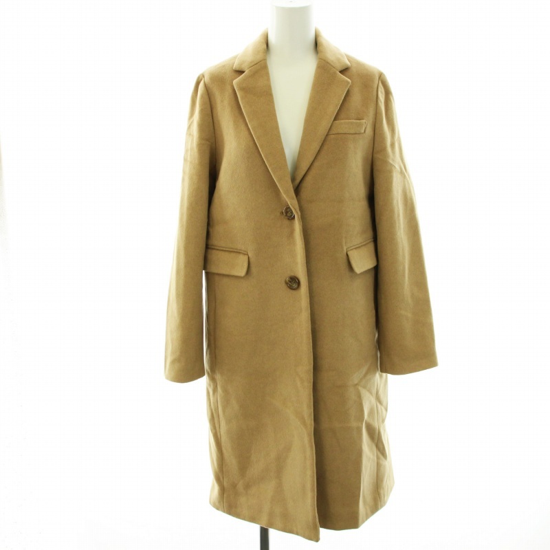  slow b Iena SLOBE IENA VALLOMBROSA Chesterfield coat wool cashmere . long 36 S beige /HN9 lady's 