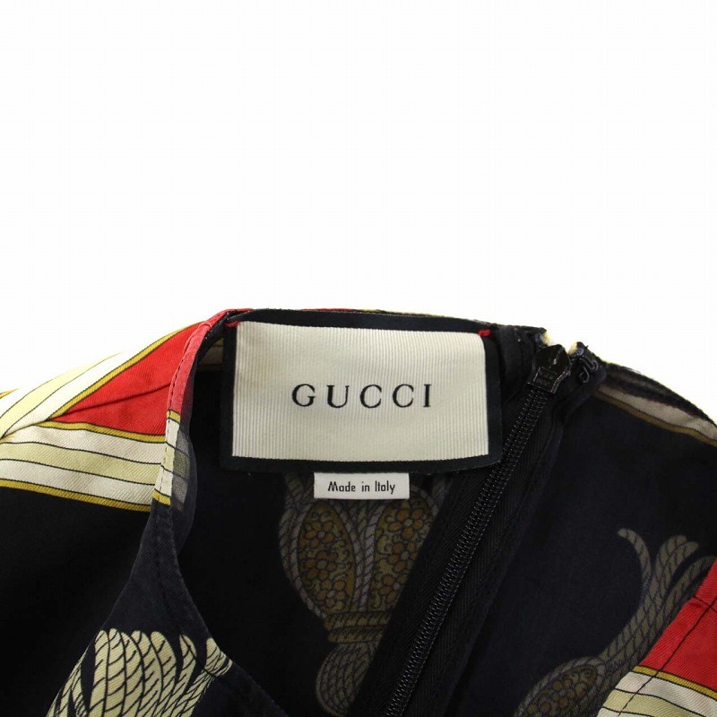  Gucci GUCCI 2018 год производства безрукавка One-piece Mini общий рисунок шелк шелк 100% 38 S чёрный черный 550968 /KH женский 