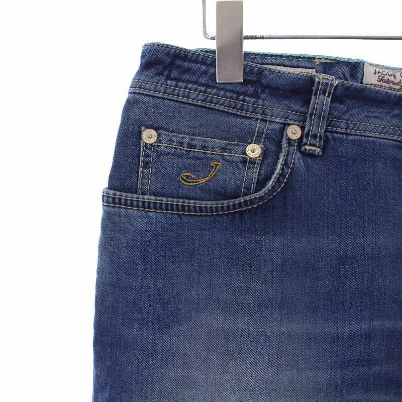 yakobko-enJACOB COHEN Denim pants jeans USED processing button fly W32 blue blue /KH lady's 