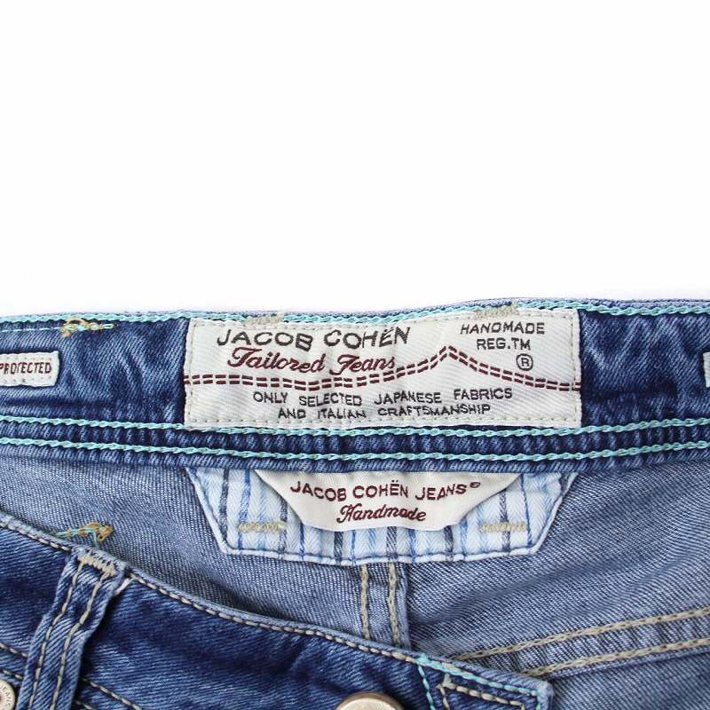 yakobko-enJACOB COHEN Denim pants jeans USED processing button fly W32 blue blue /KH lady's 