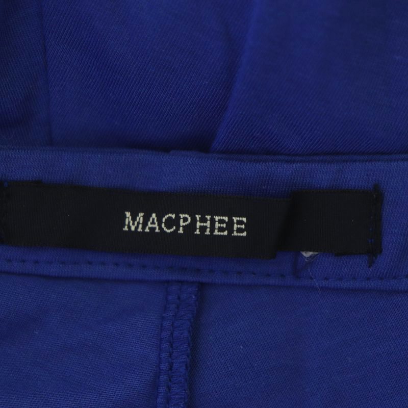 マカフィー MACPHEE トゥモローランド コットン Tシャツ カットソー フレンチスリーブ 無地 1 青 ブルー /NR ■OS レディース_画像3