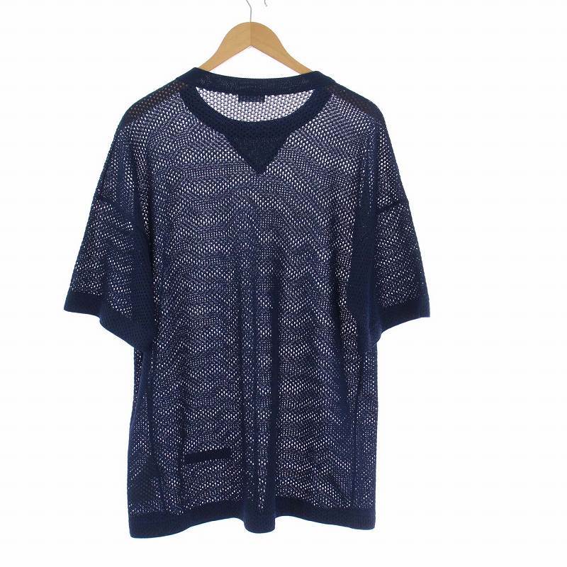 ディオールオム Dior HOMME メッシュ Tシャツ カットソー 半袖 クルーネック M 青 ブルー /KH メンズ