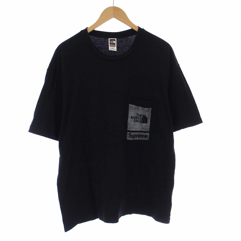 THE NORTH FACE supreme 23SS Printed Pocket Tee プリンテッドポケット Tシャツ カットソー 半袖 ロゴ M 黒 ブラック NT0239I