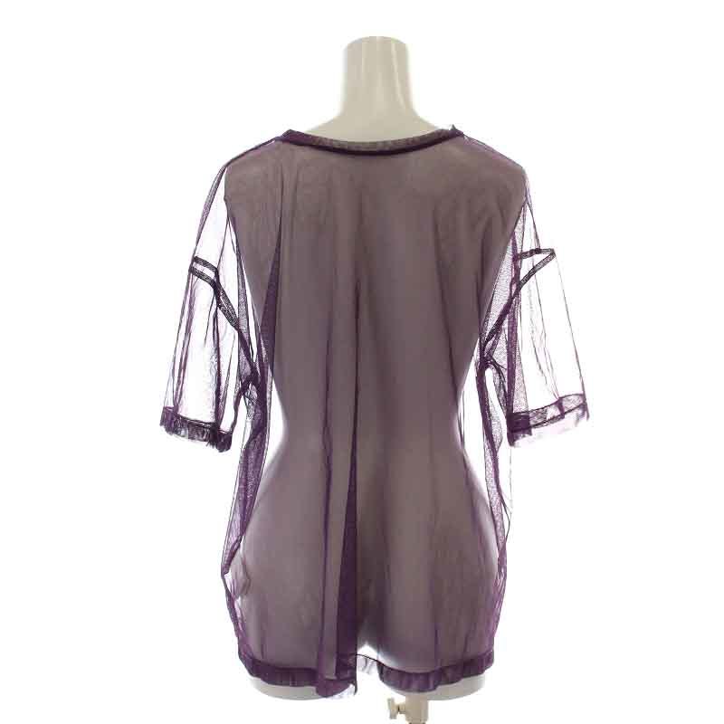  Ray Beams Ray Beamschu-rusia- half sleeve T-shirt cut and sewn short sleeves crew neck see-through F purple 63-04-0350-101