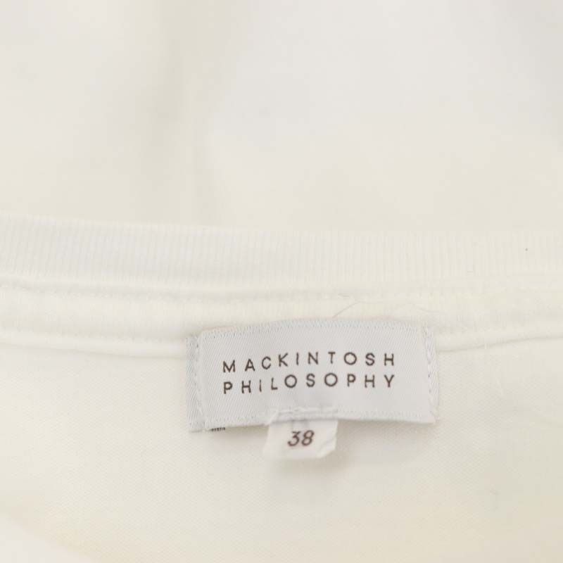 マッキントッシュフィロソフィー MACKINTOSH PHILOSOPHY ロゴ 半袖 Tシャツ カットソー クルーネック 38 白 ホワイト レディース_画像3