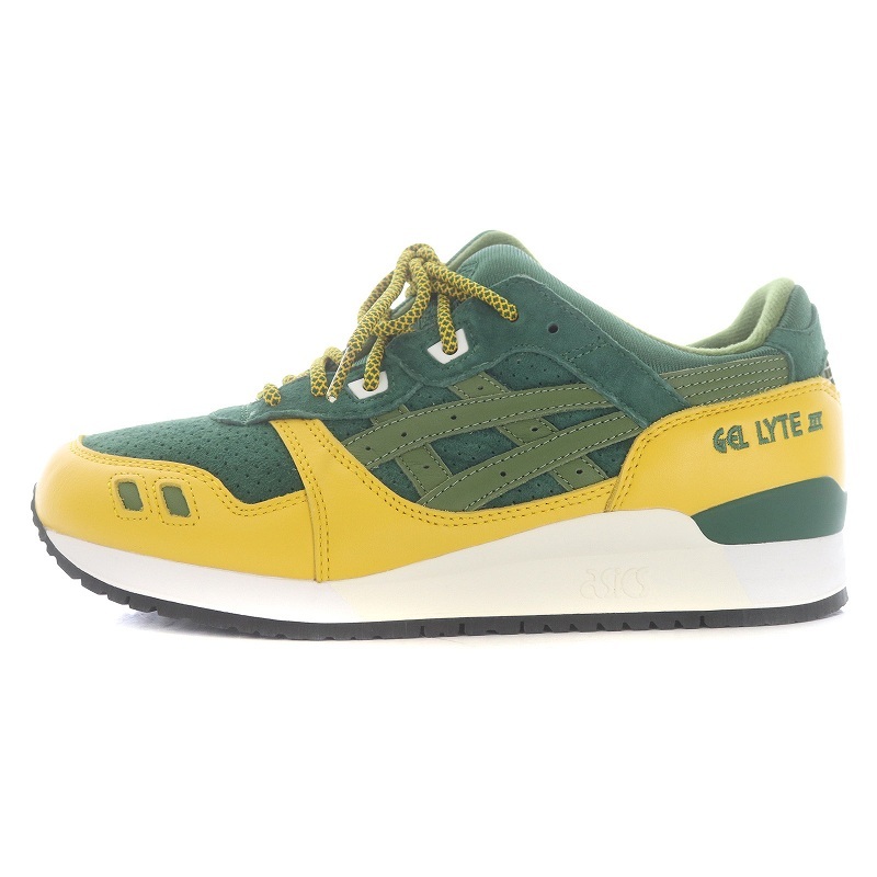 未使用品 asics Kith Marvel X-Men ROGUE GEL LYTE 3 スニーカー スエード トレーディングカード付き US9.5 27.5 緑 黄 1201A960 /SI11