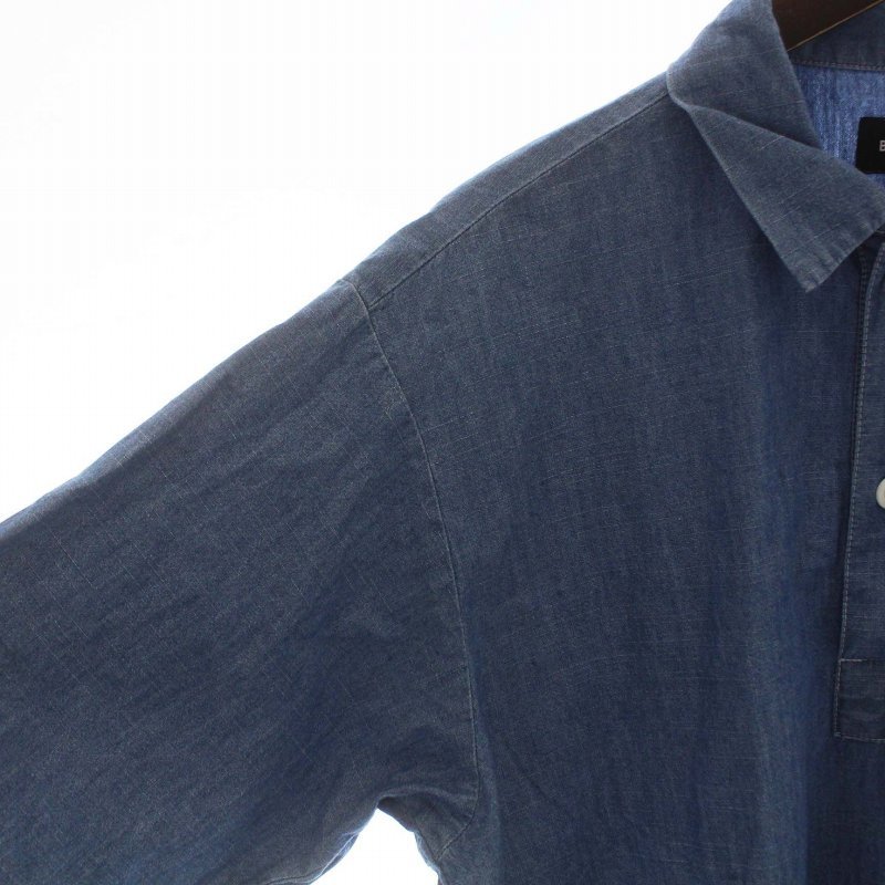 ビームス BEAMS カジュアルシャツ プルオーバー 五分袖 無地 S 青 ブルー /TR22 メンズ_画像5