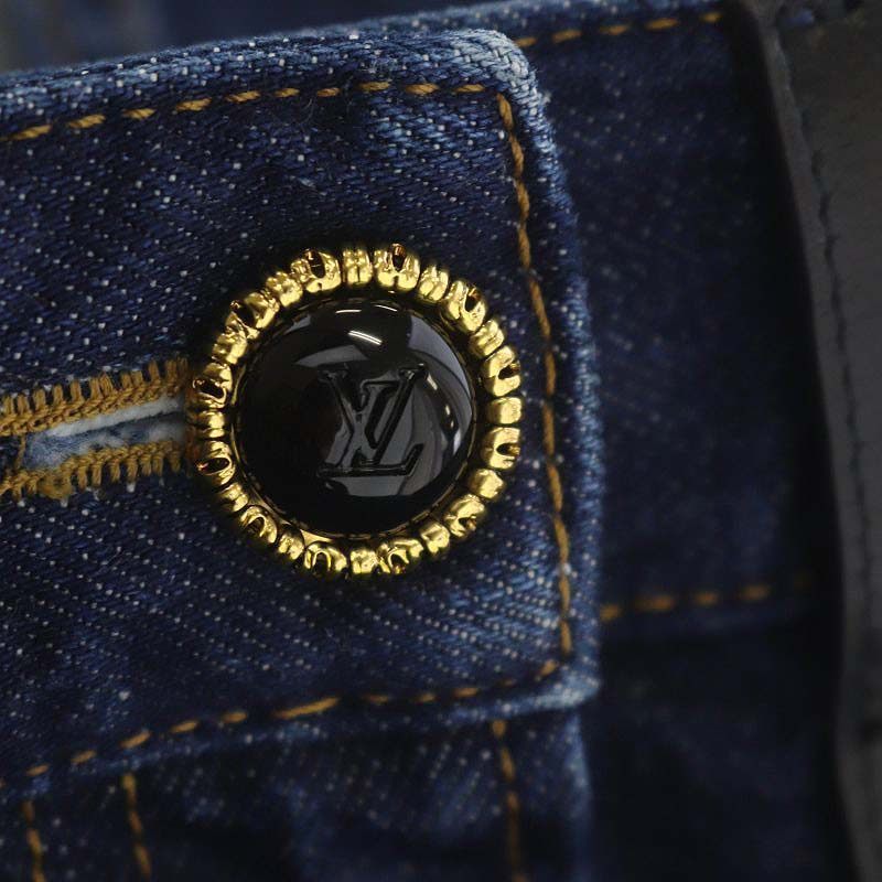 ルイヴィトン LOUIS VUITTON モノグラムロゴパッチデニムロング