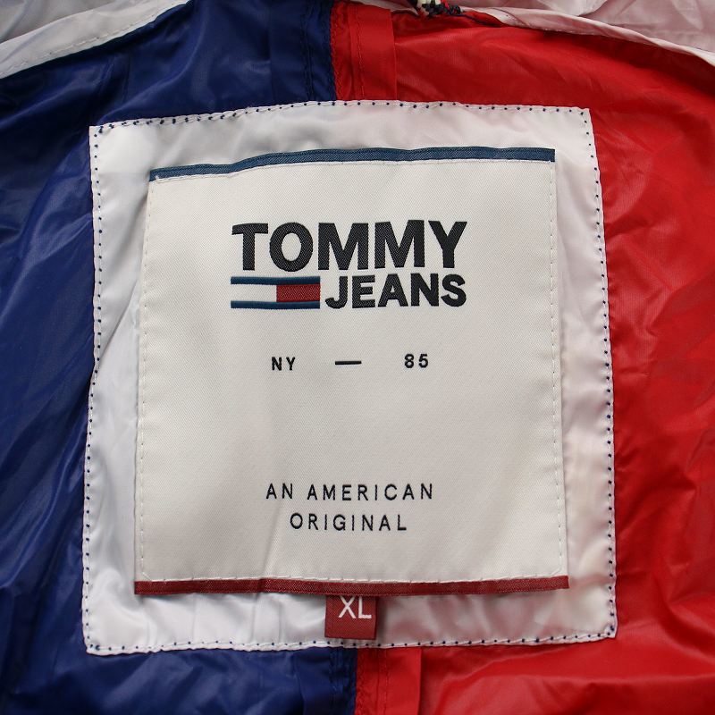 トミー TOMMY JEANS カラーブロックライトウェイトジャケット ナイロンジャケット ジップアップ XL 赤 レッド 青 ブルー 白_画像8