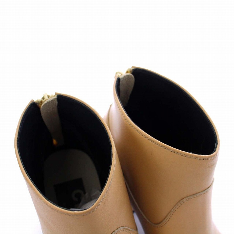  Golden Goose GOLDEN GOOSE 2016 year made bootie short boots open tu leather back fastener 36 23cm beige 