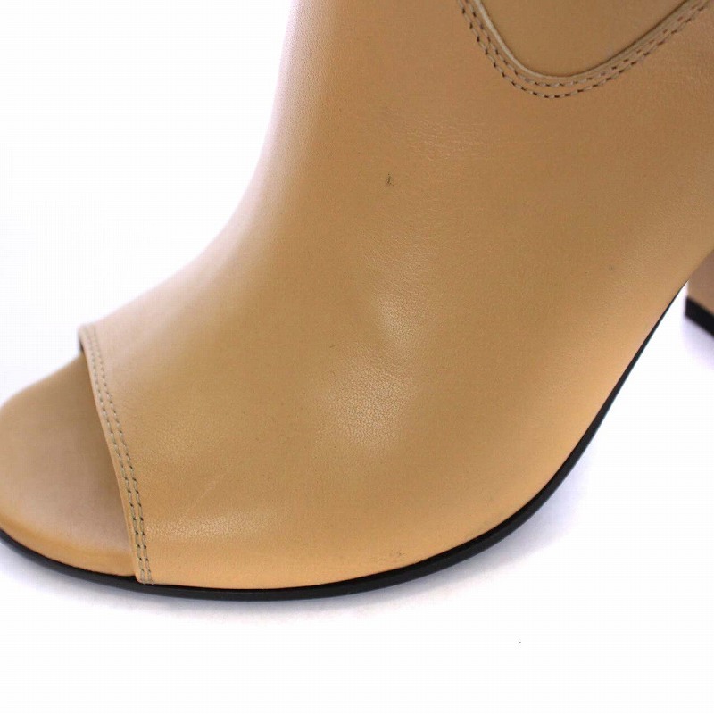 Golden Goose GOLDEN GOOSE 2016 year made bootie short boots open tu leather back fastener 36 23cm beige 
