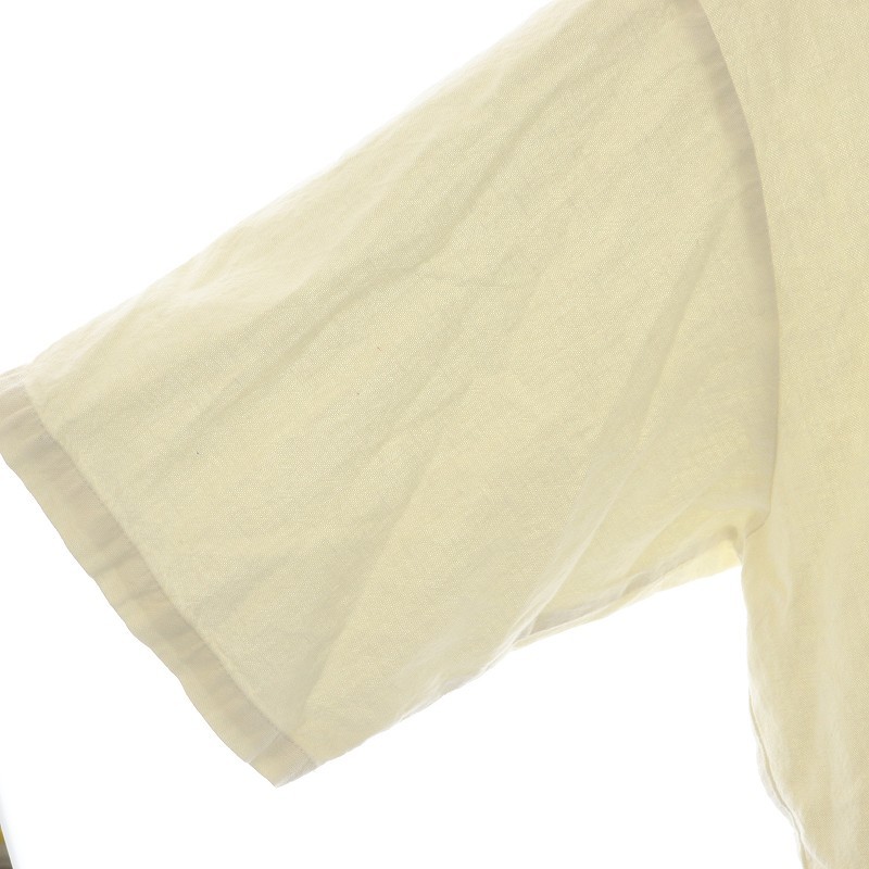 ビームス BEAMS ミリタリー プルオーバーシャツ 半袖 イージーフィット ヘンプ M ナチュラル 11-01-1576-301 /SI15 メンズの画像4