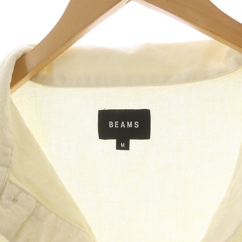 ビームス BEAMS ミリタリー プルオーバーシャツ 半袖 イージーフィット ヘンプ M ナチュラル 11-01-1576-301 /SI15 メンズの画像6